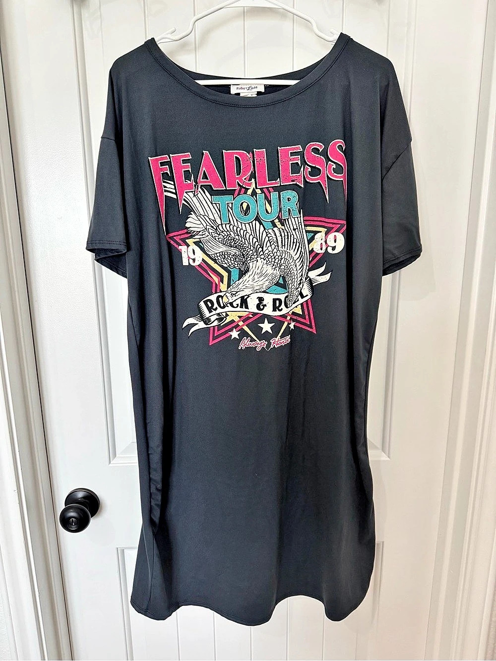 Ruby & Lace Fearless Tour Graphic Tee Black & Pink Size 1X